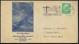 OBERAMMERGAU/ ***/ JUBILÄUMS=/ PASSIONSSPIELE 1934 (19.7) MWSt = Kreuz U. Schweißtuch , Monochromer Sonderumschlag: 300. - Christentum