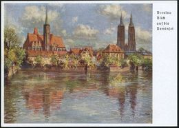 BRESLAU/ 12.Deutsches Sängerbundesfest 1937 (1.8.) SSt Auf PP 6 Pf. Hindenbg., Grün: 12. Deutsches Sängerbundes-fest.. B - Churches & Cathedrals