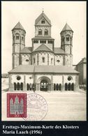 (22b) MARIA LAACH/ ÜBER ANDERNACH/ 1156-1956/ KIRCHWEIHE 1956 (24.8.) SSt Auf EF 20 Pf. "800 Jahre Abtei-kirche Maria La - Abbazie E Monasteri