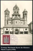 (22b) MARIA LAACH/ ÜBER ANDERNACH/ 1156-1956/ KIRCHWEIHE 1956 (24.8.) SSt Auf EF 20 Pf. "800 Jahre Abtei-kirche Maria La - Abadías Y Monasterios