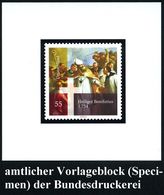 B.R.D. 2004 (Mai) 55 Cent "1250. Todestag St. Bonifatius", Vergrößerte Marke In Blockform + Amtl. Ankündigungsblatt D. B - Christianisme