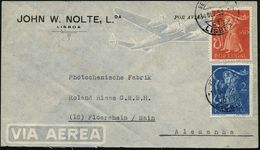 PORTUGAL 1950 (Dez.) 1,50 U. 2 E. "400. Todestag Hl. Johannes", Satzreine Frankatur = Patron Der Winzer, Kaminkehrer, Mu - Cristianesimo