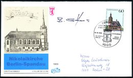 1000 Berlin-Spandau 1989 (12.10.) 60 Pf. "450 Jahre Reformation Berlin-Brandenburg, St. Nikolai, Spandau" + ET-SSt. (Bln - Cristianesimo