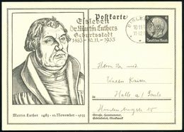 EISLEBEN/ **f/ Dr.Martin Luthers/ Geburtsstadt/ 1483-10.11. 1933 (10.11.) Sehr Seltener MWSt Klar Auf Passender Sonder-P - Christentum