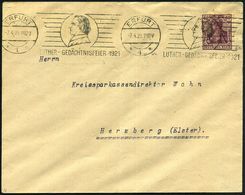 ERFURT/ *1*/ LUTHER-GEDÄCHTNISFEIER 1921 (7.4.) BdMWSt = Brustbild Luther (im Profil) Klar Gest. Bedarfs-Bf. (Bo.3 Bd.,  - Cristianesimo