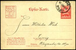 Leipzig 1899 (24.10.) Privatpost-P. 3 Pf. LIPSIA: Kaiser Maximilian I., , Rot , 1K: LIPSIA/St. B. E. (nicht Ganz Voll) B - Christentum