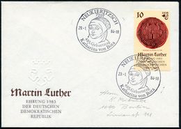 7207 NEUKIERITZSCH/ 485.Geburtstag/ Katharina Von Bora 1984 (29.1.) SSt = Kopfbild = Luthers Ehefrau, EF 10 Pf. Martin L - Christianisme
