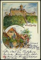 WARTBURG/ ** 1900 (30.8.) 1K = Hauspostamt Der Wartburg Klar Auf Color-Litho-Ak.: WARTBURG (2 Bilder) Bedarf (Mi.55 EF)  - Christentum