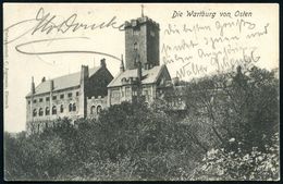 WARTBURG/ ** 1903 (29.5.) 1K = Hauspostamt Wartburg , Klar Gest. S/w.-Ak.: Die Wartburg Von Osten, - Flüchtlinge & Suchd - Cristianismo