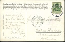 WARTBURG/ *** 1905 (2.9.) 1K-Gitter = Hauspostamt Wartburg , Klar Gest. Künstler-Color-Ak.: Burghof Wartburg (Innenhof)  - Christentum