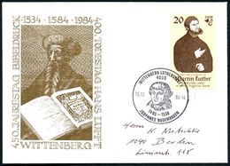 4600 WITTENBERG LUTHERSTADT 1/ 1485-1558/ JOHANNES BUGENHAGEN 1985 (15.12.) SSt = Kopfbild Bugen-hagen = Bibel-Drucker,  - Christianisme