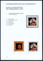 B.R.D. 1995 (Dez.) 100 Pf. "450. Todestag M.Luther", 32 Verschied.Color-Alternativ-Entwürfe Der Bundesdruckerei Auf 6 En - Christianisme