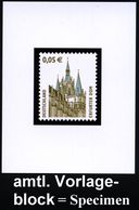 B.R.D. 2004 (Feb.) 5 Cent "Erfurter Dom",  U N G E Z.  Vorlageblock Der Bundesdruckerei + Amtl. Ankündigungsblatt (Forma - Christianisme