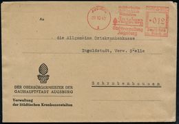 AUGSBURG/ 1/ ..Stadtverwaltung/ Augsburg 1943 (29.10.) Dekorat. AFS = Stadtwappen = Römisches Fruchtbarkeits-Symbol , Mo - Other & Unclassified