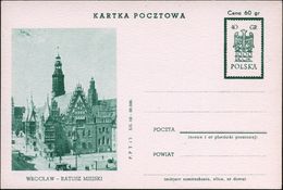 Breslau 1961 Polen 40 Gr. BiP "1000 Jahre Polen": WROCLAW - RATHUZ = Breslau Rathaus, Kompl. Serie (4 Farben) , Ungebr., - Autres & Non Classés