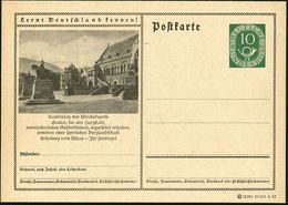 Goslar 1952 10 Pf. BiP Posthorn, Grün: Kaiserpfalz Mit Ulrichskapelle.. (+ Reiterstandbilder Barbarossa , Kaiser Wilhelm - Autres & Non Classés