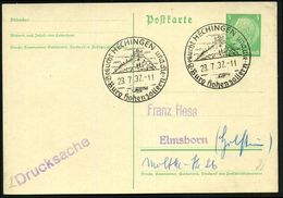 Burg Hohenzollern/ Besucht HECHINGEN.. 1937 (23.7.) Gesuchter HWSt = Burg Hohenzollern (Sitz Der Hohenzollen-Dynastie) 2 - Autres & Non Classés