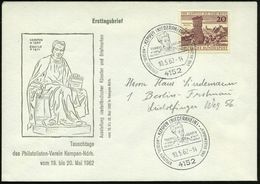 4152 KEMPEN (NIEDERRHEIN)/ THOMAS A KEMPIS 1962 (10.5.) Seltener SSt = Brustbild Th. Von Kempem, Mystiker, Autor , Klar  - Sonstige & Ohne Zuordnung