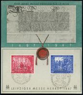 (10b) LEIPZIG C1/ GEDENKFEIER 450 JAHRE MESSE-PRIVILEG 1947 (3.9.) Seltener SSt = Kaiser Maximilian I. 2x Auf Kompl. Sat - Sonstige & Ohne Zuordnung