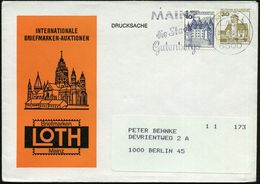 6500 MAINZ 1/ Mv/ Die Stadt/ Gutenbergs 1980 (30.7.) MWSt Auf Ortsgl. PU 30 Pf. Burgen: Auktion Loth = Mainzer Dom (Mi.P - Autres & Non Classés