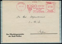 MEISSEN/ 1/ 1000 Jährige Stadt/ Weinbau-Porzellan/ Keramik 1941 (10.9.) Jubil.-AFS "Reichsadler" (Weintraube) Klar Gest. - Other & Unclassified