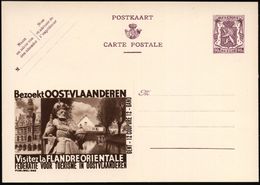 BELGIEN 1948 90 C. Reklame-P Löwe, Br.lila: Bezoekt OOST-VLAANDEREN.. = Karl Der Große Mit Reichsapfel (u. Krone Etc.),  - Autres & Non Classés