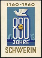 SCHWERIN (MECKL) 1/ 800-JAHRFEIER/ KREIS-BRIEFM.-AUSST. 1960 (Juni) SSt = Reiter Mit Flagge (= Stadtwappen U. Ortssilhou - Andere & Zonder Classificatie