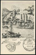 (10a) STADT WEHLEN (KR.PIRNA)/ 700/ JAHRE/ FESTWOCHE 9.-15.8. 1947 (9.8.) SSt Vom Eröffnungstag = Hanse-Kogge , Vs./rs.  - Altri & Non Classificati