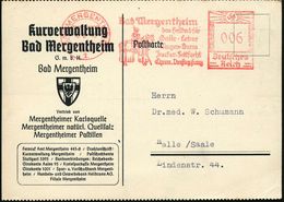 BAD MERGENTHEIM/ 1/ Das Heilbad Für/ ..Zucker-Fettsucht.. 1940 (16.8.) AFS = Betender Kreuzritter Zu Pferd , Klar Gest.  - Autres & Non Classés