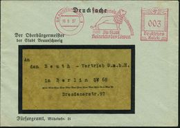 BRAUNSCHWEIG 1/ Stadtverwaltung/ Die Stadt/ Heinrichs Des Löwen 1937 (16.9.) AFS = Löwen-Denkmal (nach Rechts) Klar Gest - Otros & Sin Clasificación