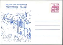 Braunschweig 1985 PP 60 Pf. Burgen: 100 Jahre Braunschw. BSV.. = Burg Dankwarderode, Burglöwe, Dom , Ungebr. (Mi.PP 84/1 - Autres & Non Classés