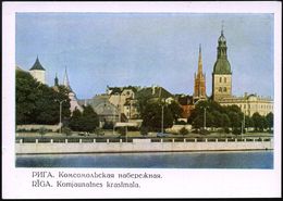 UdSSR 1966 3 Kop BiP Rakete , Grün: Altstadt Von Riga Mit Türmen, Kirchen, Kai, Ungebr. - Lokomotive & Waggon / Locomoti - Autres & Non Classés
