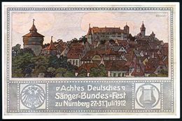 Nürnberg 1912 (Juli) PP 5 Pf. Luitpold, Grün: Achtes Deutsches Sänger-Bundesfest = Alt-Nürnberg Mit Burg (+ Lyra, Vs.u.r - Andere & Zonder Classificatie