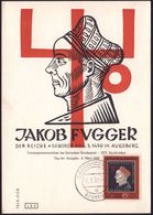 SAARLAND 1959 (6.3.) 15 Fr. "500 Geburtstag Jakob Fugger" + ET-2K: SAARBRÜCKEN 2/c/Ersttag, ET-Maximumkt.  (Mi.445 EF) - - Sonstige & Ohne Zuordnung