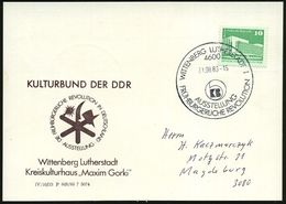 4600 WITTENBERG LUTHERSTADT 1/ AUSSTELLUNG/ FRÜHBÜRGERLICHE REVOLUTION 1983 (21.8.) SSt Auf Ausstellungs-Sonder-Kt.: Mor - Altri & Non Classificati