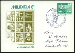 1020 BERLIN 2/ MILITARIA'81 ZINNFIGUREN 1981 SSt = Landsknecht-Musketier Auf Passender PP 10 Pf. Neptun-Brunnen, Grün: M - Other & Unclassified