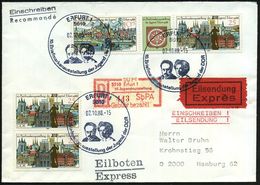 5010 ERFURT 1/ 10.Briefmarkenausstellung Der Jugend.. 1988 (2.10.) SSt = Karl Liebknecht, Rosa Luxemburg 3x Auf Passende - Andere & Zonder Classificatie