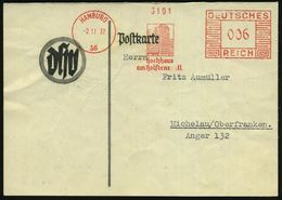 HAMBURG/ 36/ Hochhaus/ Am Holstenwall 1932 (2.11.) AFS = Gewerkschafts-Hochhaus, Vordr.-Karte: D H V = D Eutschnationale - Autres & Non Classés