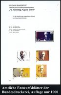 B.R.D. 1988 (Juni) 80 Pf. "75. Todestag August Bebel", 15 Verschied. Color-Alternativ-Entwürfe Der Bundesdruckerei Auf 3 - Sonstige & Ohne Zuordnung