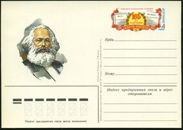 UdSSR 1983 4 Kop. Sonder-P. "165. Geburtstag Karl Marx" = Brustbild Karl Marx (u. Titel "Das Kapital") Ungebr. - Luftfah - Autres & Non Classés