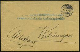 BADEN-BADEN/ *1a 1906 (11.6.) 1K-Gitter + Hs. "Militaria", Rs. Blauer Siegel-HdN (Wappen) Portofreier Militärdienst-Bf.  - Autres & Non Classés
