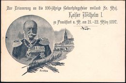 Frankfurt/ Main 1897 (März) Privatpost "Privat-Briefverkehr", Sonder-PP 2 Pf. Adler, Blau: 100-jähr.Geburtstagsfeier Kai - Autres & Non Classés