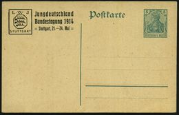 Stuttgart 1914 (Mai) PP 5 Pf. Germania, Grün: L.W.J. Jungdeutschland Bundestagung Stuttgart (Landeswappen) Rs. Zitat Wil - Otros & Sin Clasificación