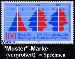 B.R.D. 1989 (Juni) 100 Pf. "100 Jahre Gesetzl. Rentenversicherung" + Amtl. Handstempel  "M U S T E R" , Postfr. (demogra - Sonstige & Ohne Zuordnung