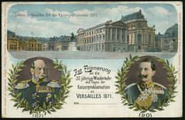 GOSLAR/ *1* 1901 (24.1.) 1K-Gitter Auf PP 3 Pf.Germania: 30 Jahre Kaiserproklamation Zu Versailles 1871 Mit Schloß Versa - Altri & Non Classificati