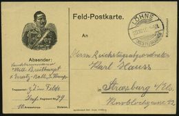LÖHNE/ (WESTF.) BAHNHOF 1915 (23.10.) 1K-Gitter Auf Patriot. Feldpost-Kt.: Kaiser Wilhelm II. In Uniform M. Orden An Rei - Altri & Non Classificati