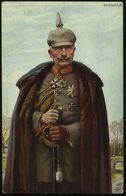 DEUTSCHES REICH 1915 Color-Künstler-Rotkreuz-Spenden-Ak.: Kaiser Wilhelm II In Uniform Mit Pelz U. Degen (sign. Hofmaler - Altri & Non Classificati
