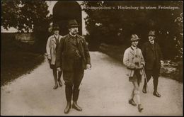 DEUTSCHES REICH 1927 (ca.) Monochrome Foto-Ak.: Reichspräsident V. Hindenburg In.. Ferientagen , Ungebr. (Uhv. Verl. Pie - Altri & Non Classificati