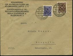 BERLIN-/ LICHTERFELDE/ 1/ E 1923 (6.2.) 1K-Steg Auf Vordr.Bf.: REICHSVERBAND DER KOLONIALDEUTSCHEN..EV. , Frankatur Post - Other & Unclassified