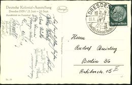 DRESDEN A1/ Deutsche Kolonial-Ausstellung 1939 (3.8.) SSt = Schutztruppen-Reiterstandbild ("Der Reiter Von Südwest" In W - Andere & Zonder Classificatie